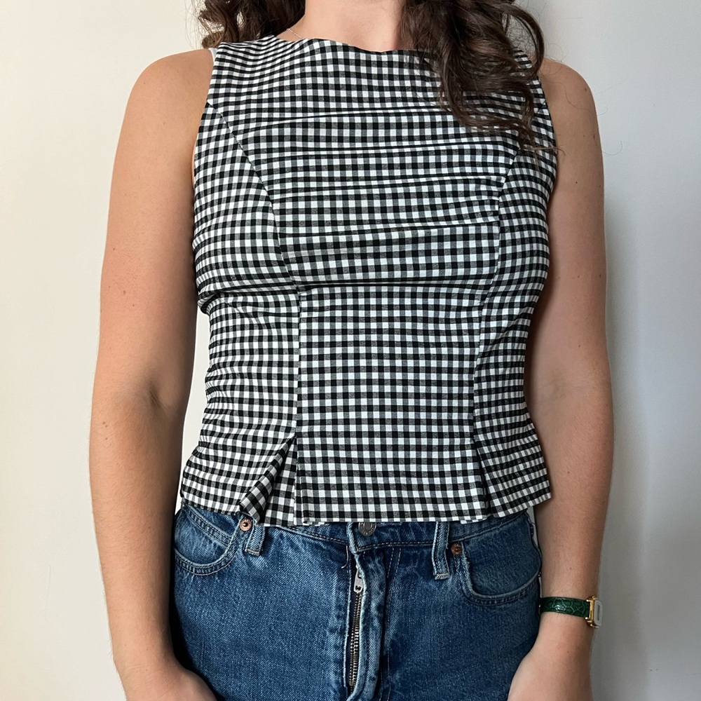 Black and White Plaid Tank